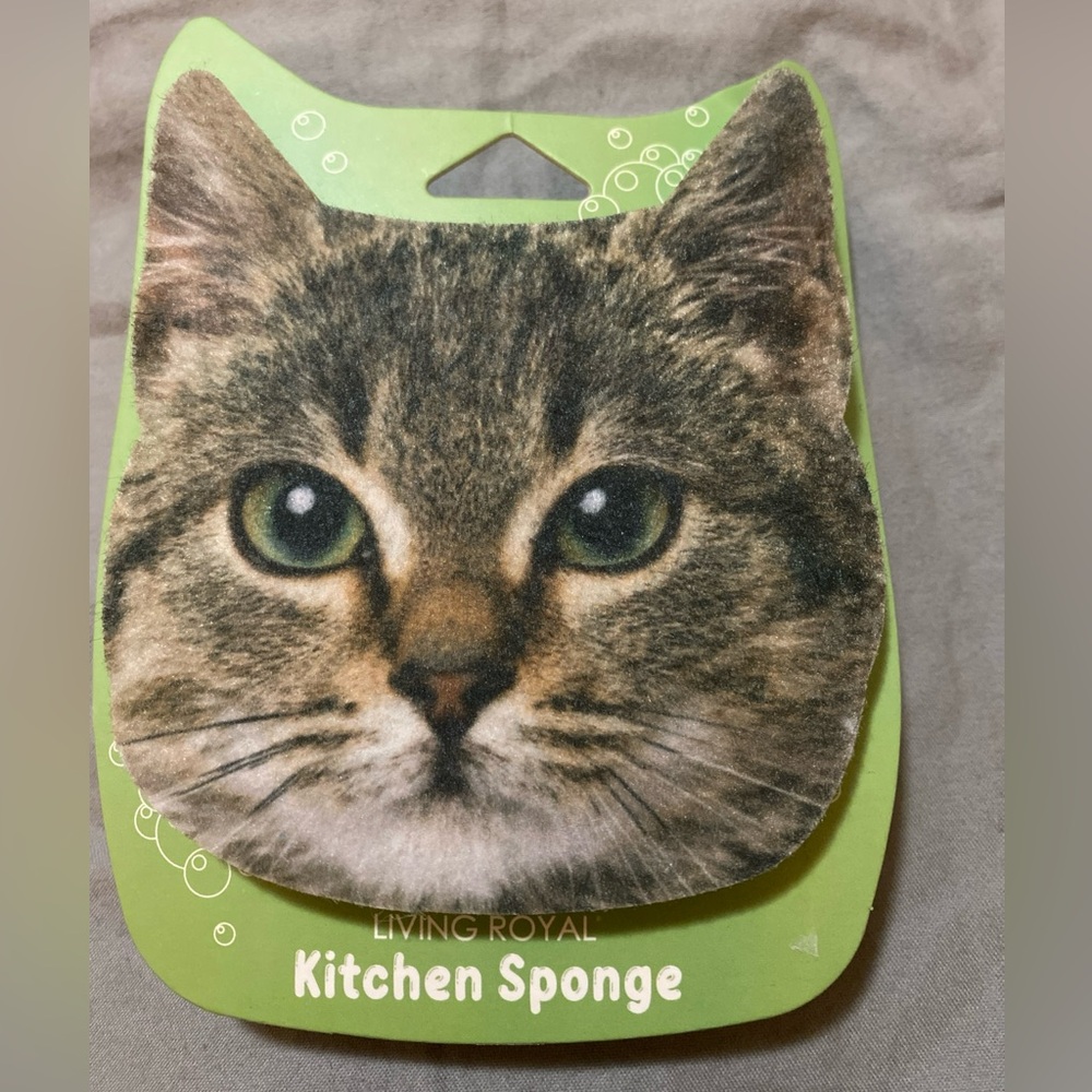 Living Royal- kitchen sponge- cat head- brown